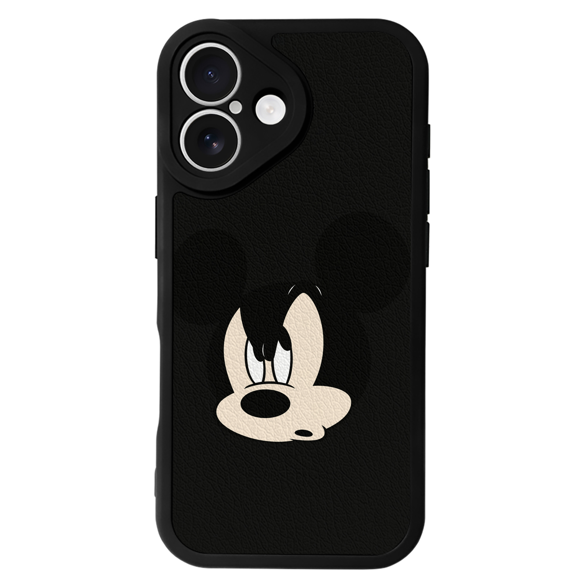 （画像用） ミッキーマウス Mickey Mouse 【iPhone 16シリーズ対応】シリコンスマホケース（レザー調） 材質：シリコン